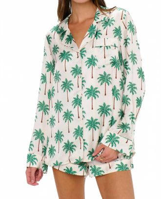 Show me your Mumu Womens Favorite Pj Set In Palm Tree Silky