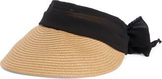 Vince Camuto Chiffon Tie Back Visor in Black at Nordstrom Rack