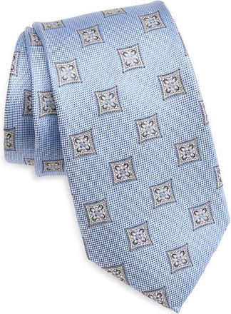 Nordstrom Check Jacquard Silk Tie in Lt Blue at Nordstrom