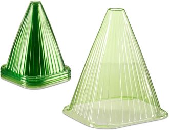 Relaxdays Set De 48 Mini Invernaderos Para Plantas, Protecci&oacute;n Contra El Fr&iacute;o, Caracoles Y Aves, Pvc, Verde - Relaxdays