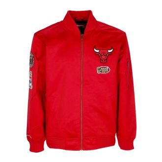 Mitchell & Ness Chicago Bulls NBA Bomberjack Lichtgewicht - Heren - Vesten met rits - Rood - XL - Katoen - Hoodies & sweatvesten