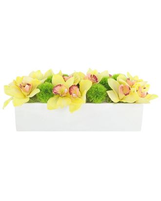 Creative Displays Inc. Modern Arrangement With Yellow Orchids & Green Allium
