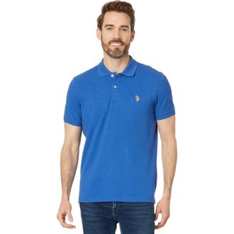 U.S.Polo Association U. S. Polo Assn. Pique Polo Shirt Mens Cobalt Blue Slim Fit Short Sleeve JAX1555