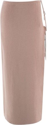 Magda Butrym Beige Ribbed Midi Wrap Skirt Size XS