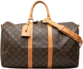 Louis Vuitton Pre-owned Keepall Bandouliere 45 - Dames - Vintage Weekendtas - Bruin - ONE Size - Leer - Vintage