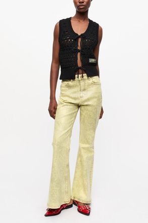 Ganni Green Foil Jeans - Size 24 Organic Cotton