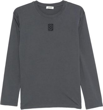 Sandro T-shirt con ricamo - Grigio