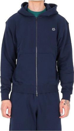 Kenzo Boke Flower Zip-up - Heren - Vesten met rits - Blauw - S - Katoen - Hoodies & sweatvesten