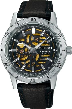 Seiko Style 60s Open Heart - Dames - Horloges - Grijs - ONE Size - Leer - Accessoires