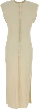 Ami Ami Cream Stretch Viscose Dress