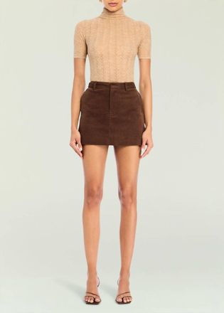SER.O.YA Azalea Mini Skirt In Slate Brown