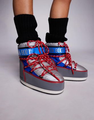 Moon Boot Moonboot - Icon Low Space Racing - Stivali da neve argento