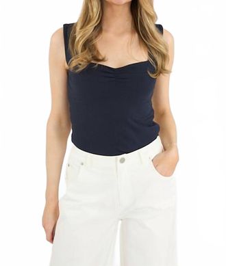 French Connection Maisie Ruched Front Tank In Marine