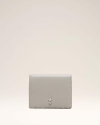 Ami Grey Cowhide Leather Ami De Coeur Bifold Wallet Grey - OS - Unisex