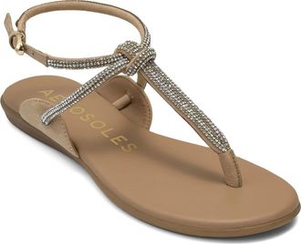 Aerosoles Gioiosa Ankle Strap Sandal in Beige Bisque Fx Suede/Crystal at Nordstrom, Size 7.5