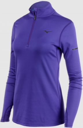 Mizuno Womens Breath Thermal Half Zip Long Sleeve Top In Deep Blue