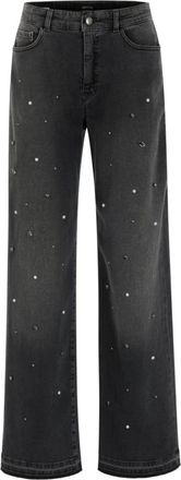 Marc Cain Ruma Wide Jeans - Dames - Jeans - Zwart - Maat: 2XL Katoen
