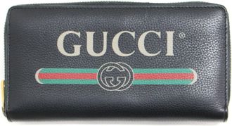 Gucci Black Leather Long Wallet (Bi-Fold) (Pre-Owned)