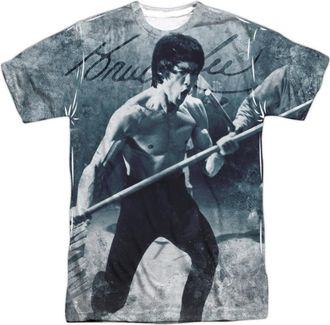 Gildan Bruce Lee Whoooaa Short Sleeve Adult 100% Poly Crew T-Shirt
