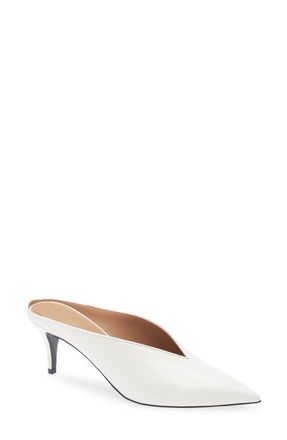 Stella McCartney Brushed Pointed Toe Mule Pump in White at Nordstrom, Size 10.5Us