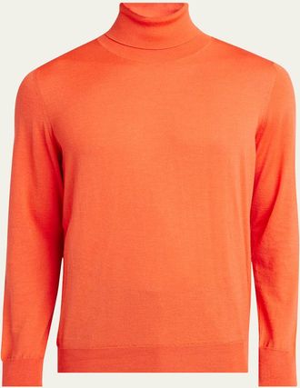 Kiton Mens Cashmere and Silk Turtleneck Sweater