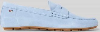 Tommy Hilfiger Mokassins aus Veloursleder in Hellblau, Gr&ouml;&szlig;e 36