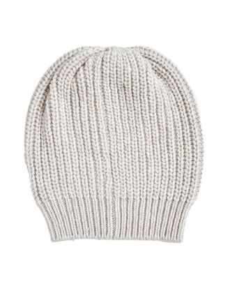 Brunello Cucinelli Womens Beanie Cashmere-Silk Grey Cashmere And Silk Blend Hat