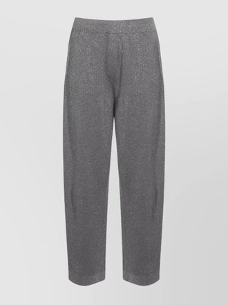 Brunello Cucinelli ribbed texture elastic waistband shimmering finish trousers