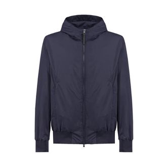 People of Shibuya Ultralichte nylon jas met capuchon - Heren - Bomber jackets - Blauw - L - Nylon - Jassen