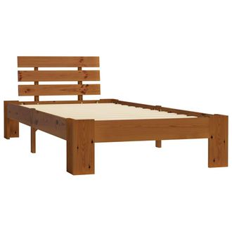 vidaXL Estructura Cama Sin Colch&oacute;n Madera Pino Marr&oacute;n Miel 90x200 Cm Vidaxl