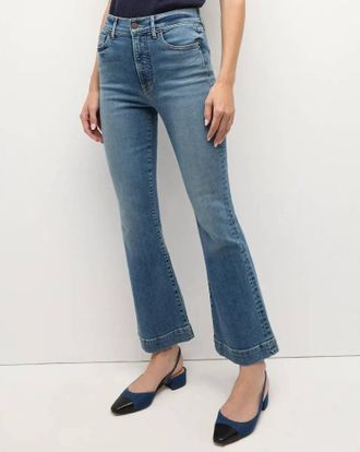 Veronica Beard Carson High Rise Ankle Flare Jeans In Bandit Dust