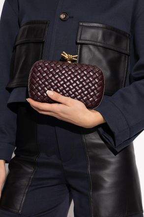 Bottega Veneta Clutch Knot, Womens, Burgundy