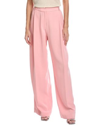 Oscar De La Renta Wide Leg Silk-Blend Georgette Pant
