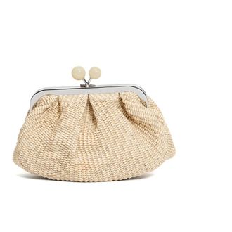 Max Mara Clutches, female, Beige, Size: ONE SIZE Beige Handbag Pasticcino Rafia Piccola
