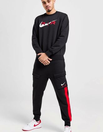 Nike Mens Nike Swoosh Air Mens Tracksuit Black/Red - Size: 35/34/32