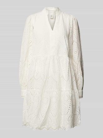 Vero Moda Knielanges Kleid mit Lochstickerei Modell Holi in Weiss, Gr&ouml;&szlig;e XS