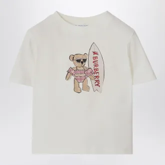 Burberry White T-shirt with surfing teddy bear
