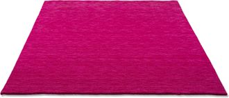 THEKO Wollteppich »Holi« rechteckig 13 mm Höhe Uni-Farben, leicht meliert, reine Wolle, handgewebt mit Knüpfoptik