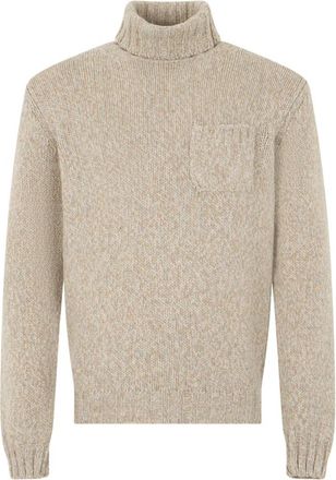 Fedeli Coltrui - Heren - Coltruien - Beige - L - Wol - Truien & Vesten