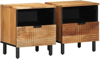 vidaXL Bedside Cabinets 2 pcs 40x33x46 cm Solid Wood Acacia Vidaxl