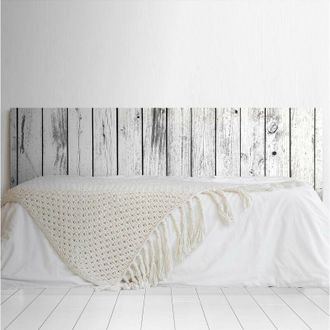OEM Cabecero Cama Pvc Decorativo Econ&oacute;mico Impresa Textura Madera Tablas Envejecidas Verticales Blanco Y Negro Varias Medidas (150 Cm X 60 Cm)