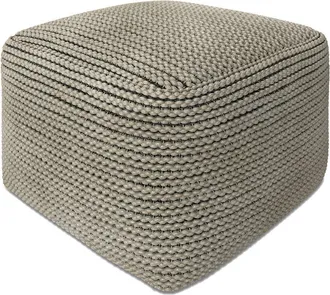 Simpli Home Eastmont Boho Square Pouf