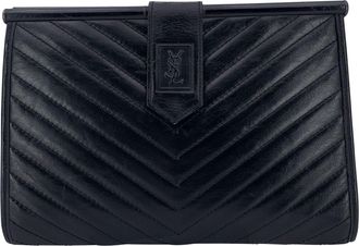 Saint Laurent Vintage leren clutch van Yves Saint Laurent