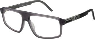 HUGO BOSS Accessoires, Heren, Grijs, ONE Size, Stijlvol Rechthoekig Brilmontuur