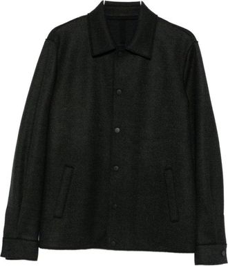 Harris Wharf London Boxy Virgin Wool Coat With Herringbone Texture