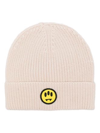 Barrow logo-patch beanie - unisex - Polyacrylic/Merino - One Size - White
