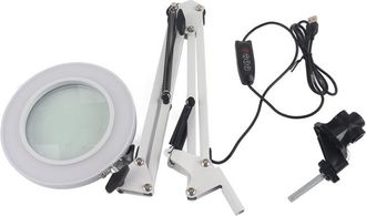 OEM Lupa Con Clip 5x Con L&aacute;mpara De Escritorio Led Para Tatuajes, Usb, Belleza Y Manicura (blanca)