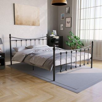 Home Discount Home Discount - Paris Metal Bed Frame, Black, 5ft King Size, 200 x 150 cm