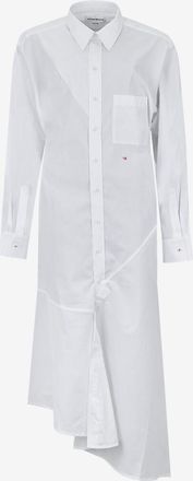 Victoria Beckham Asymmetrisches Popeline-Hemdkleid Panelled