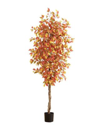Nearly Natural 7Ft Autumn Ficus Artificial Tree
